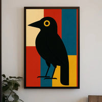 Stylized Blackbird Modernism Minimalist Artistic Animal Poster PosterGoat