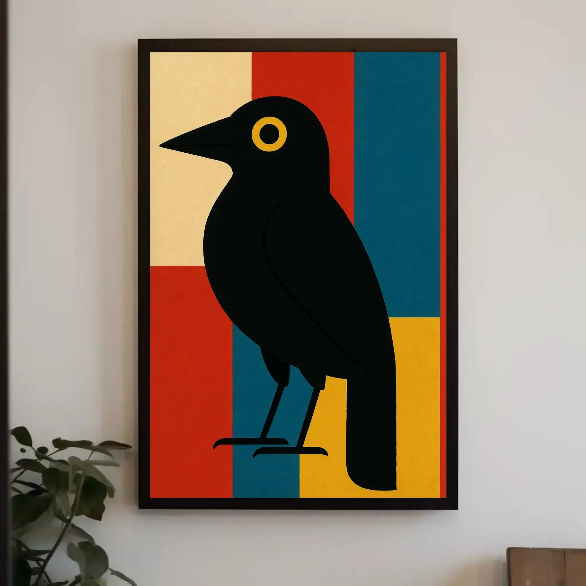 Stylized Blackbird Modernism Minimalist Artistic Animal Poster PosterGoat
