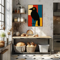 Stylized Blackbird Modernism Minimalist Artistic Animal Poster PosterGoat