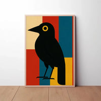 Stylized Blackbird Modernism Minimalist Artistic Animal Poster PosterGoat