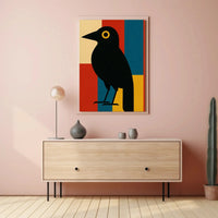 Stylized Blackbird Modernism Minimalist Artistic Animal Poster PosterGoat
