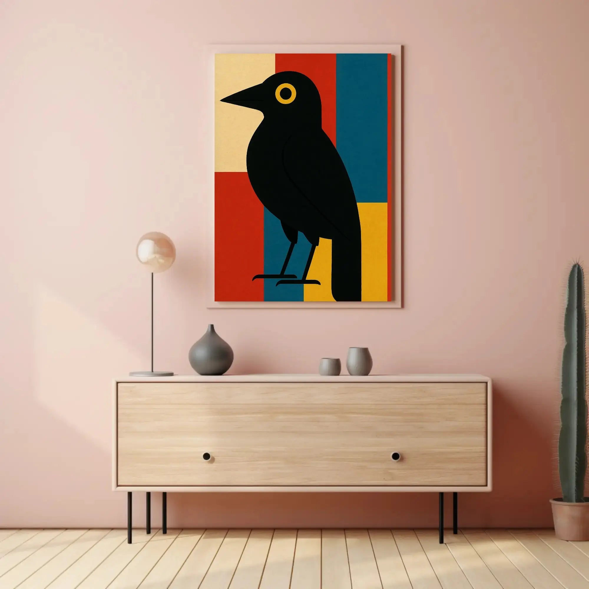 Stylized Blackbird Modernism Minimalist Artistic Animal Poster PosterGoat