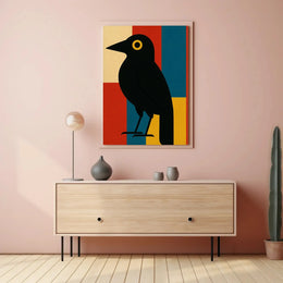Stylized Blackbird Modernism Minimalist Artistic Animal Poster PosterGoat