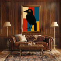 Stylized Blackbird Modernism Minimalist Artistic Animal Poster PosterGoat