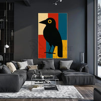 Stylized Blackbird Modernism Minimalist Artistic Animal Poster PosterGoat