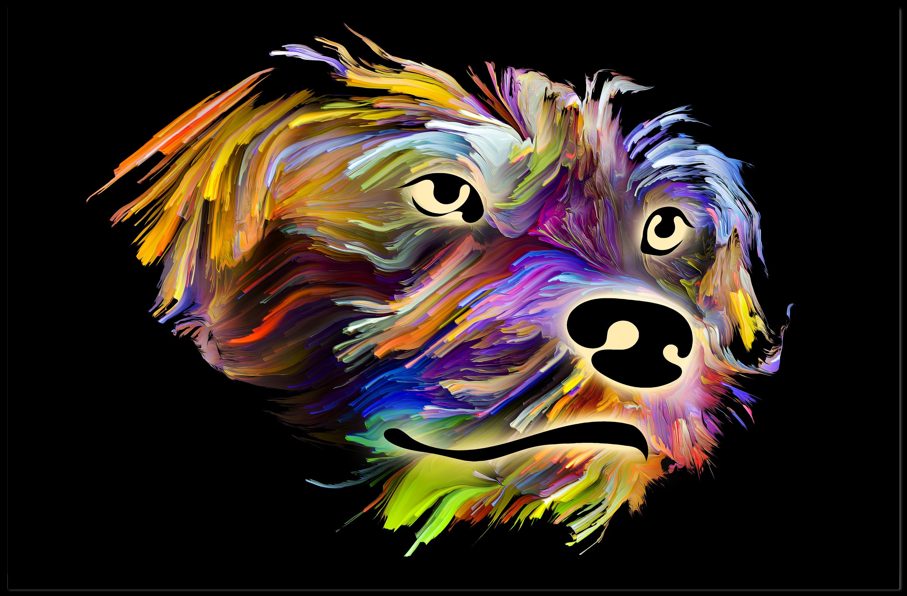 Stylized Canine Companionship Art in Animal Poster PosterGoat