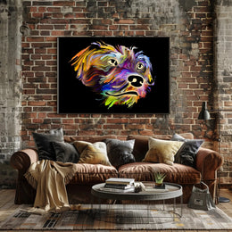 Stylized Canine Companionship Art in Animal Poster PosterGoat