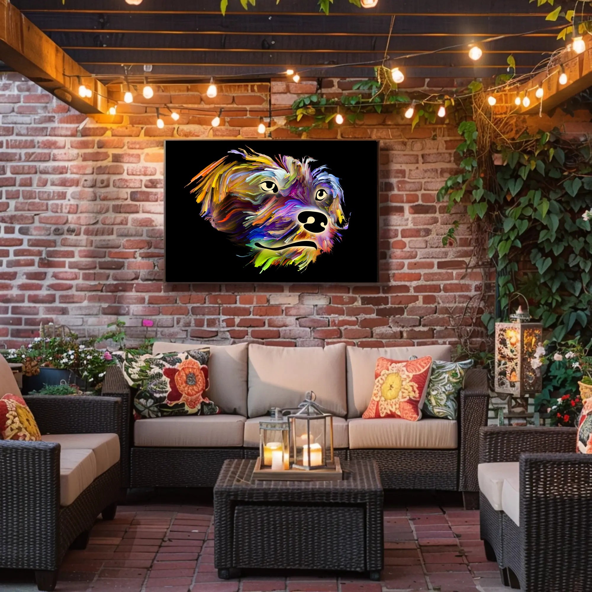 Stylized Canine Companionship Art in Animal Poster PosterGoat