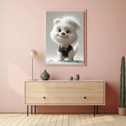 Stylized Cartoon Dog in Suit - Animal Poster PosterGoat