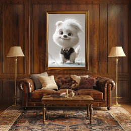 Stylized Cartoon Dog in Suit - Animal Poster PosterGoat