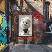 Stylized Cartoon Dog in Suit - Animal Poster PosterGoat