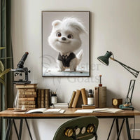 Stylized Cartoon Dog in Suit - Animal Poster PosterGoat