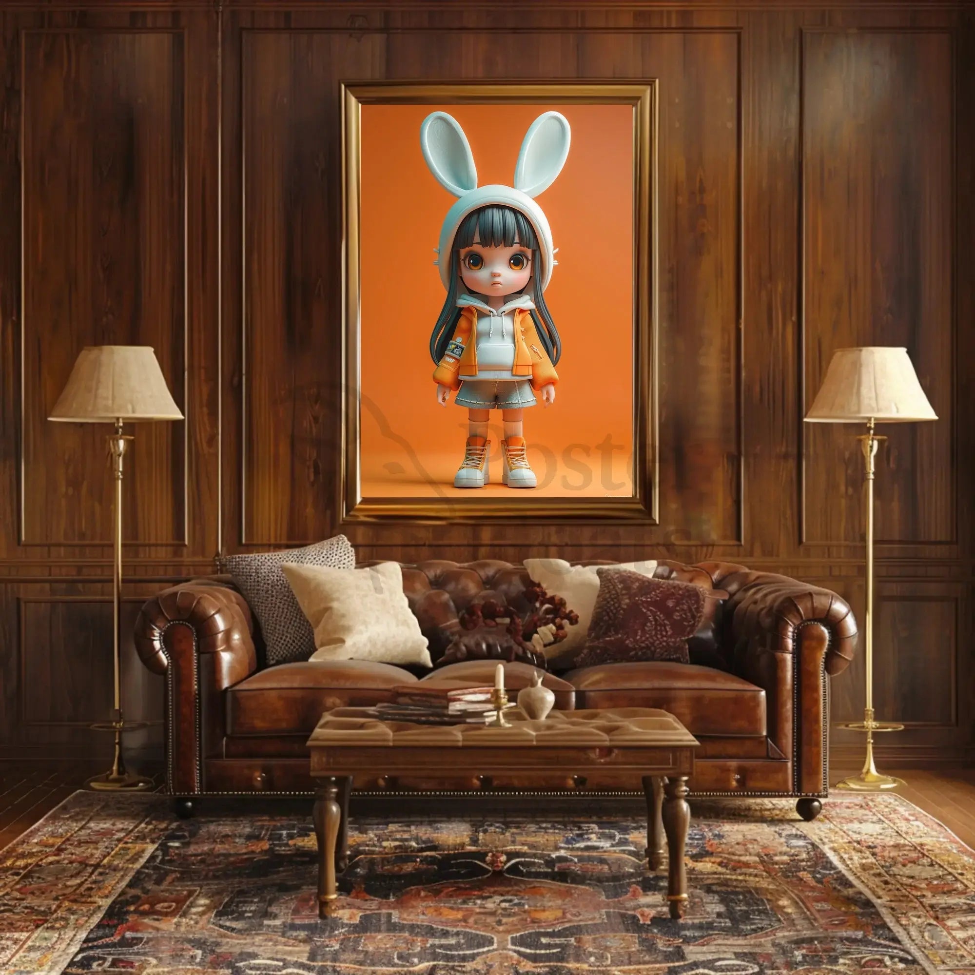 Stylized Character Hoodie Art Print - Pop Culture Poster PosterGoat
