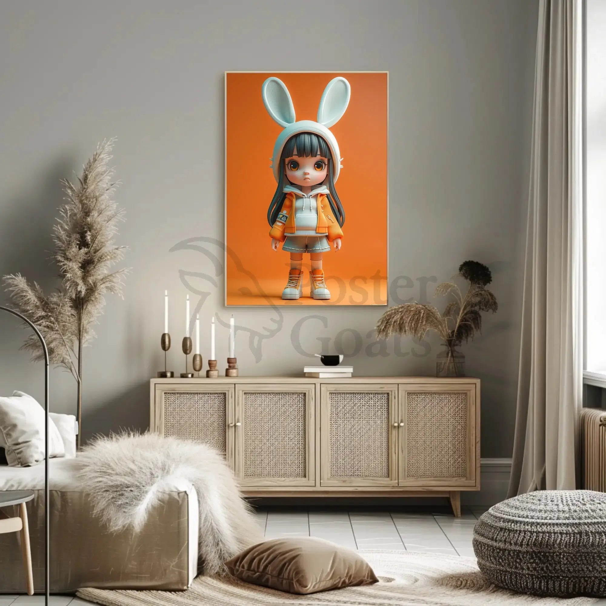 Stylized Character Hoodie Art Print - Pop Culture Poster PosterGoat