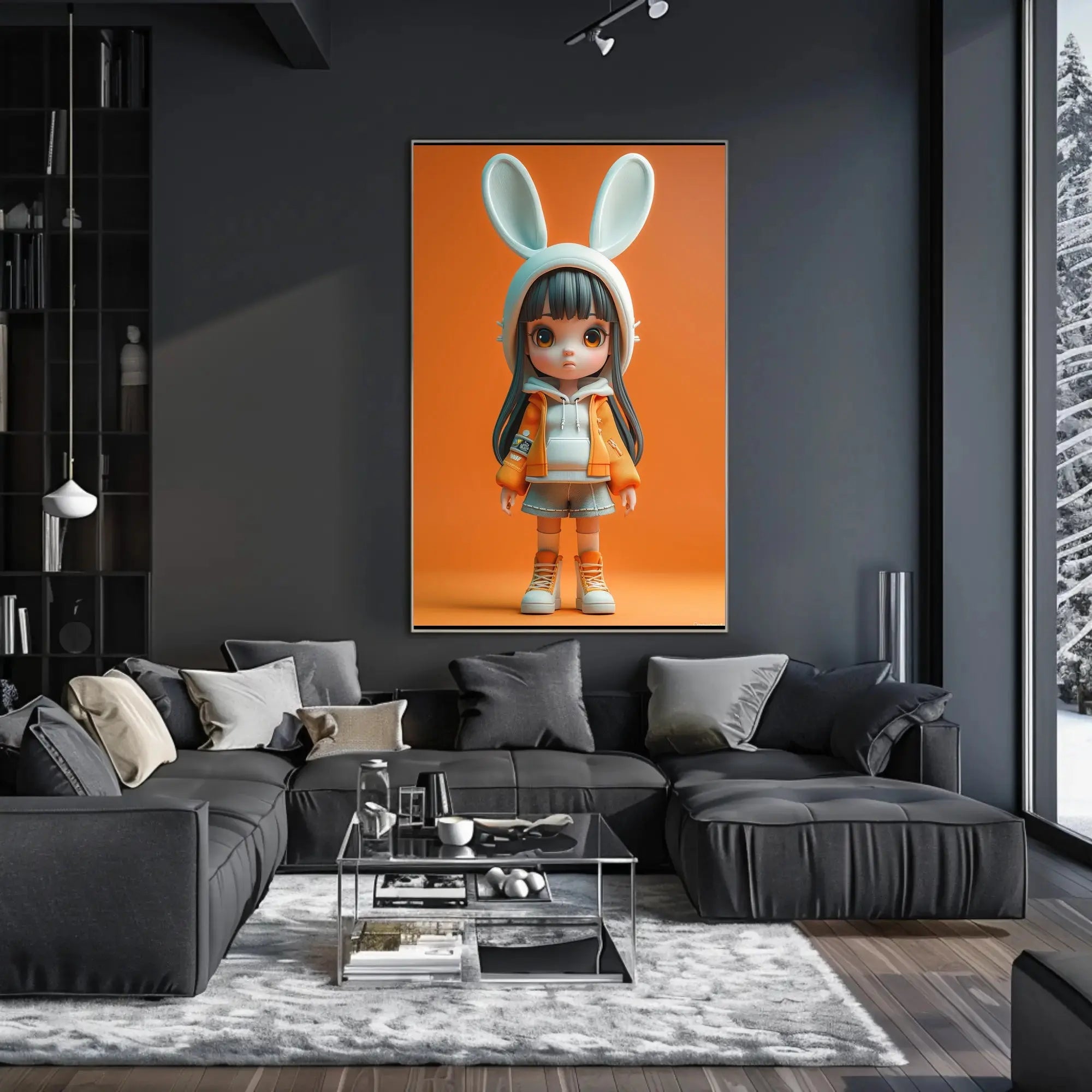 Stylized Character Hoodie Art Print - Pop Culture Poster PosterGoat