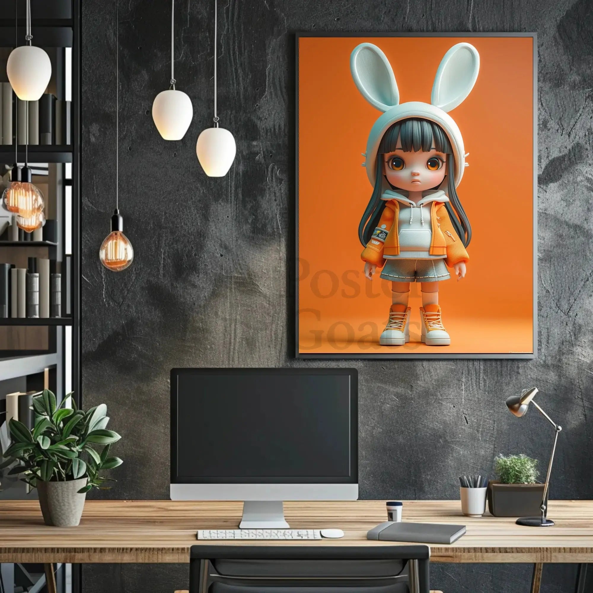 Stylized Character Hoodie Art Print - Pop Culture Poster PosterGoat