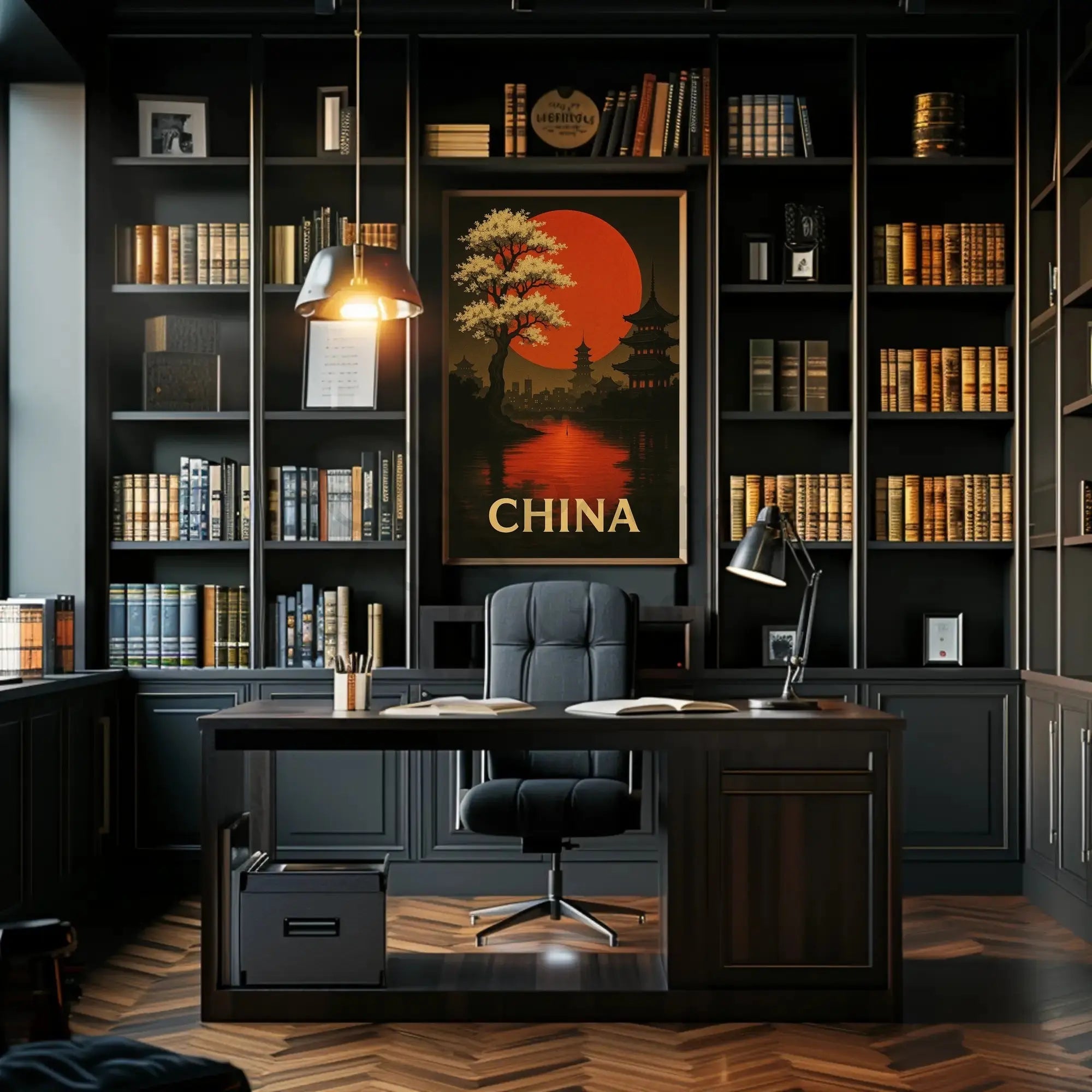 Stylized China Poster: Vintage Travel Art PosterGoat