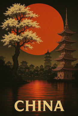 Stylized Chinese Heritage Scene Traditional Cultural Poster PosterGoat