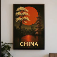 Stylized Chinese Heritage Scene Traditional Cultural Poster PosterGoat