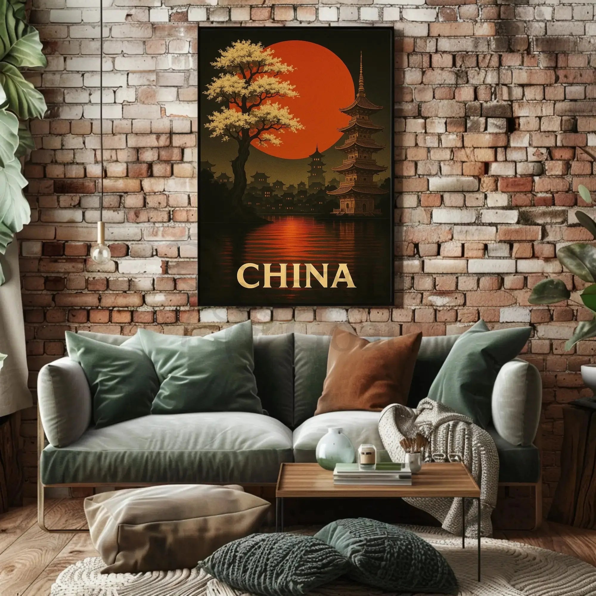 Stylized Chinese Heritage Scene Traditional Cultural Poster PosterGoat