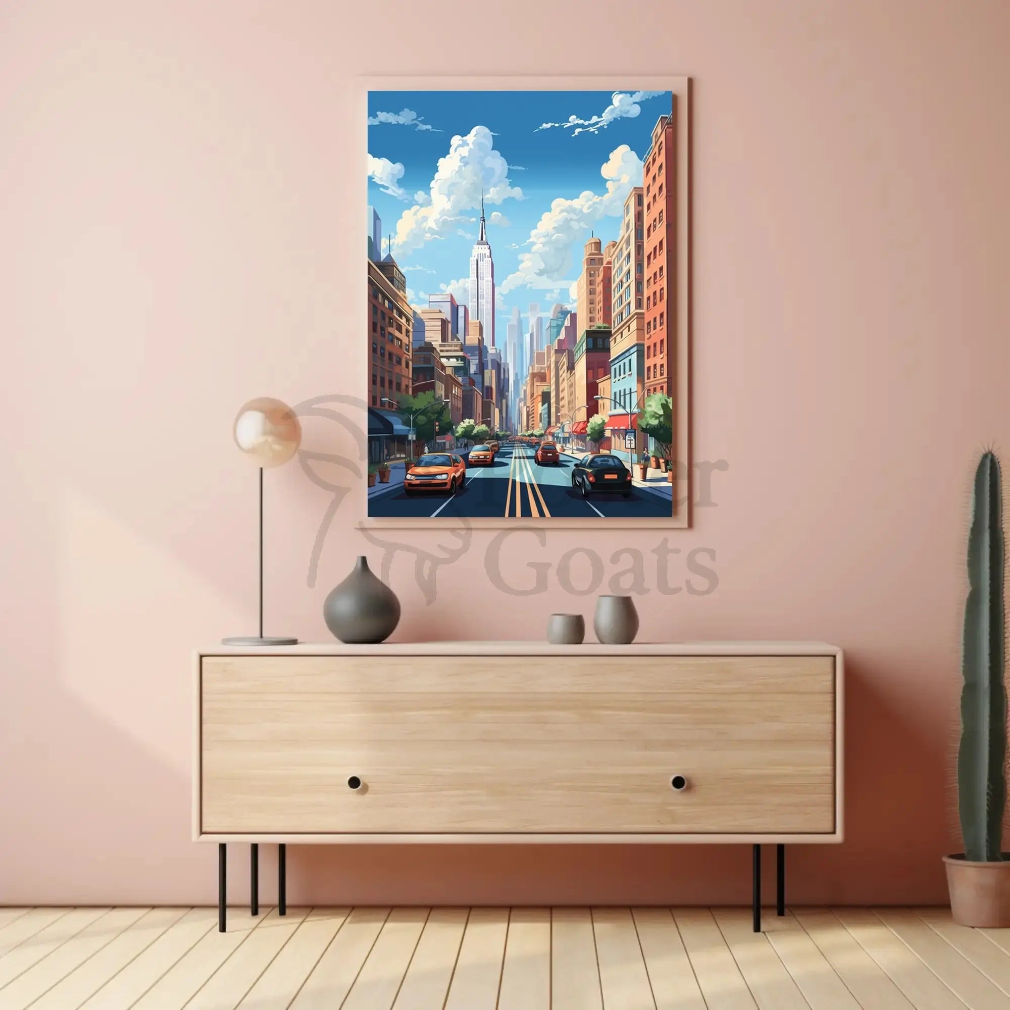 Stylized Cityscape Modern Vibe Urban Architecture Poster PosterGoat