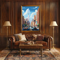 Stylized Cityscape Modern Vibe Urban Architecture Poster PosterGoat