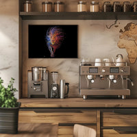 Stylized Dynamic Lion Illustration: Vibrant Artistic Animal Poster PosterGoat