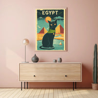 Stylized Egyptian Black Cat Poster PosterGoat