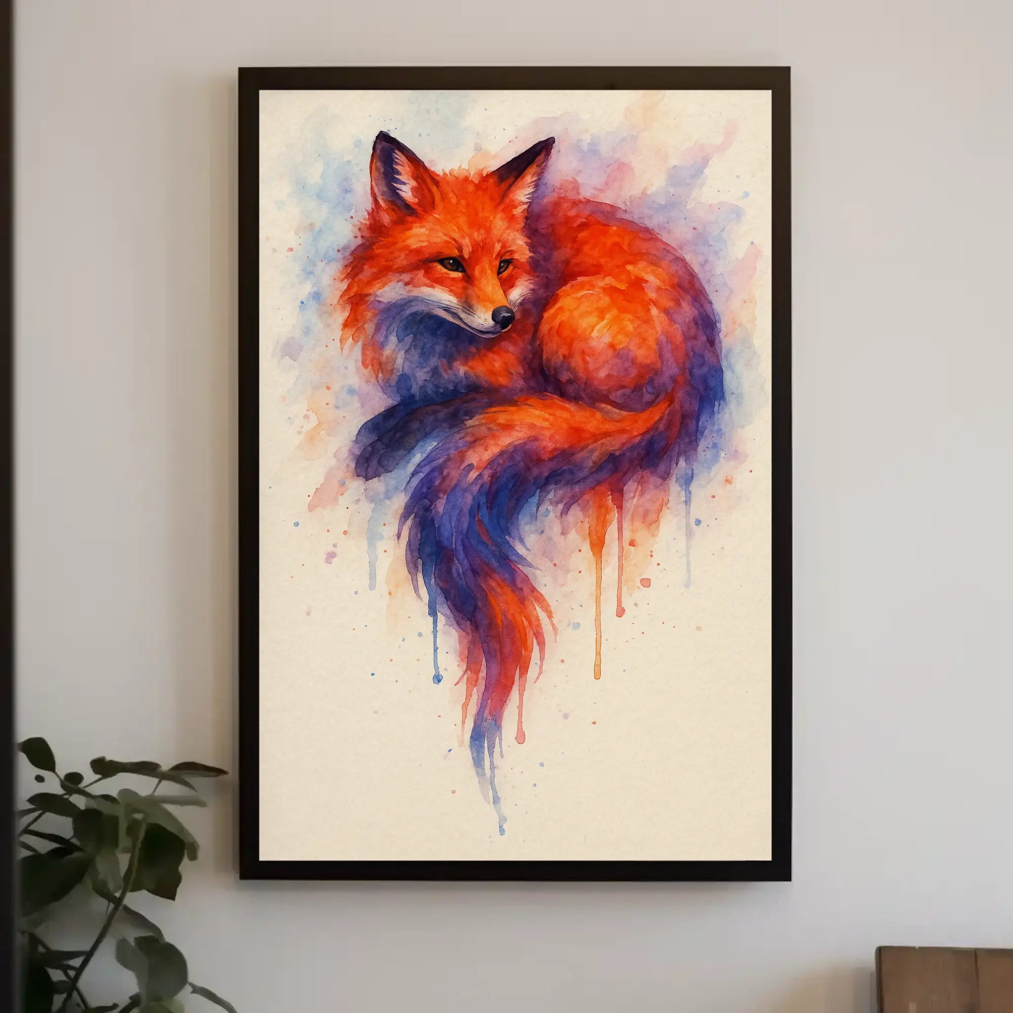 Stylized Fox Artwork Watercolor Animal Poster PosterGoat