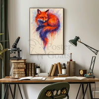 Stylized Fox Artwork Watercolor Animal Poster PosterGoat
