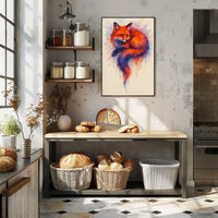 Stylized Fox Artwork Watercolor Animal Poster PosterGoat
