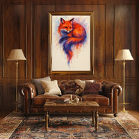 Stylized Fox Artwork Watercolor Animal Poster PosterGoat