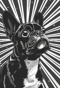 Stylized French Bulldog Pop Art Animal Poster PosterGoat