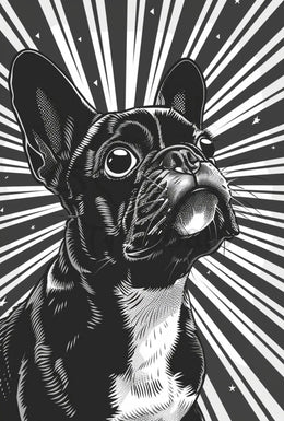Stylized French Bulldog Pop Art Animal Poster PosterGoat
