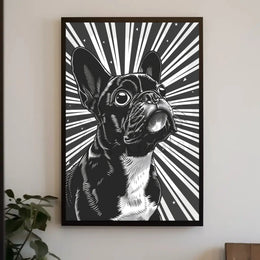 Stylized French Bulldog Pop Art Animal Poster PosterGoat