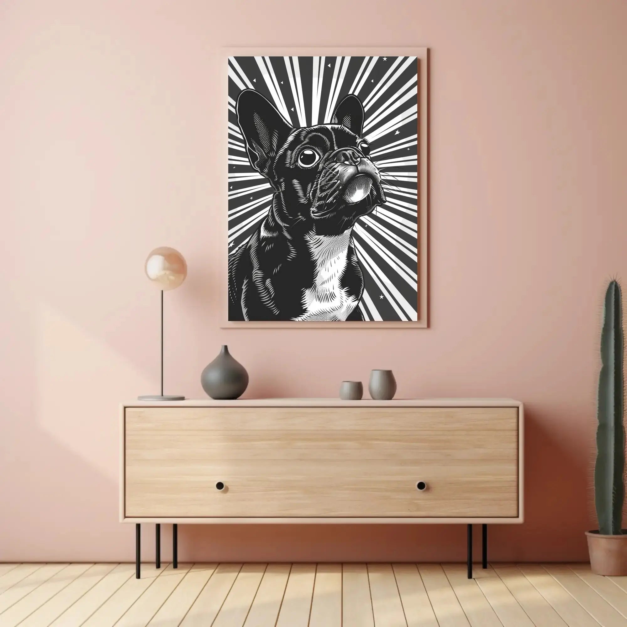 Stylized French Bulldog Pop Art Animal Poster PosterGoat