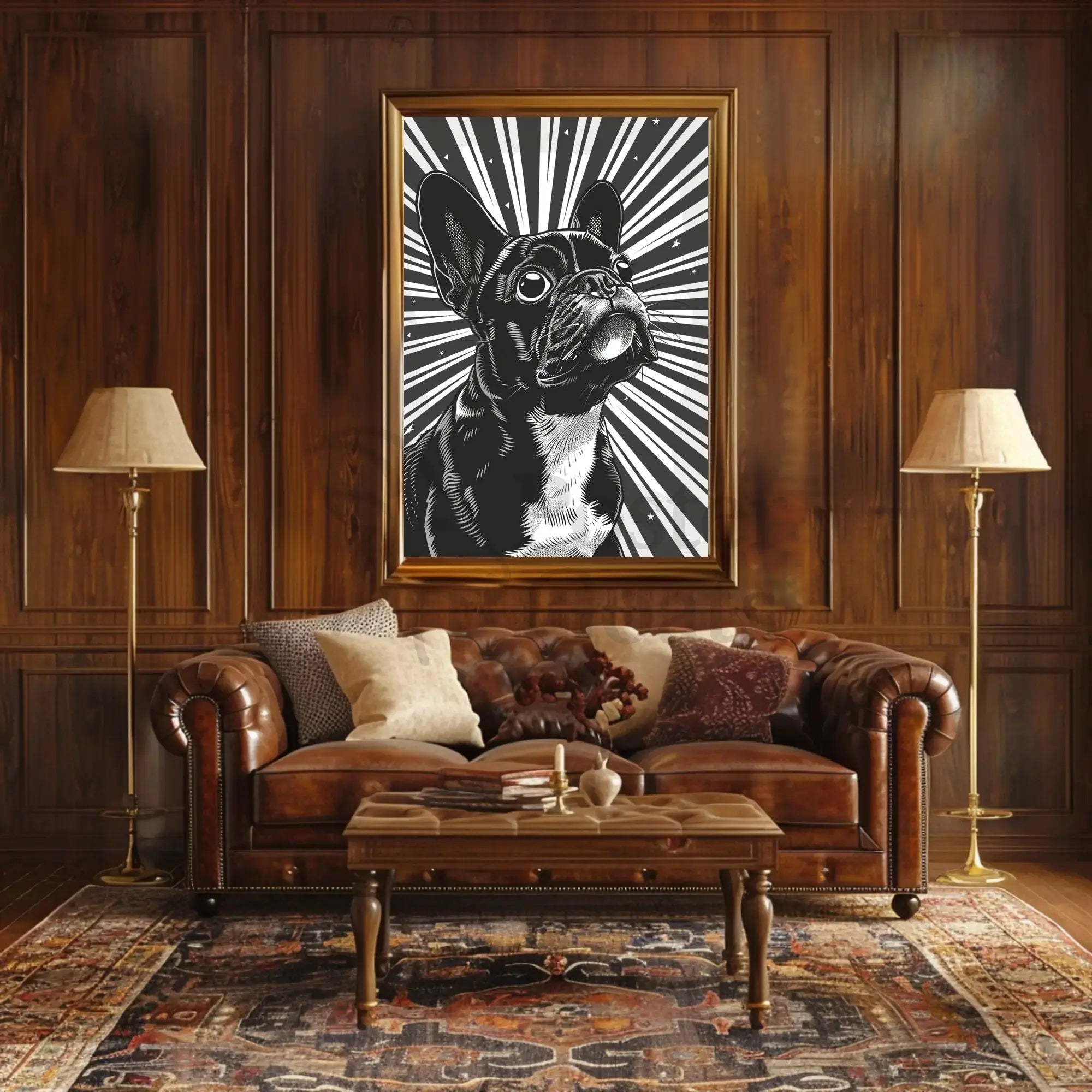 Stylized French Bulldog Pop Art Animal Poster PosterGoat