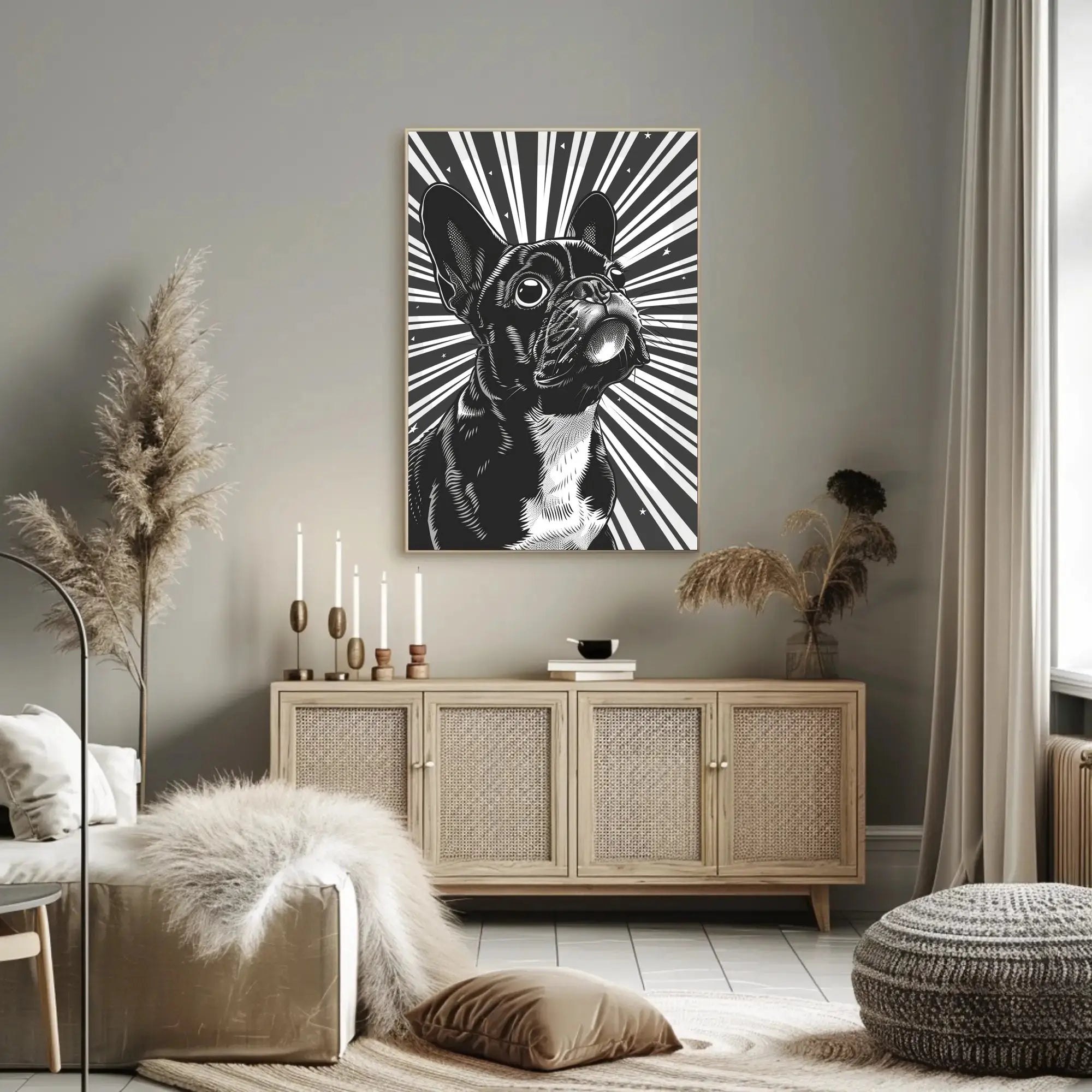 Stylized French Bulldog Pop Art Animal Poster PosterGoat