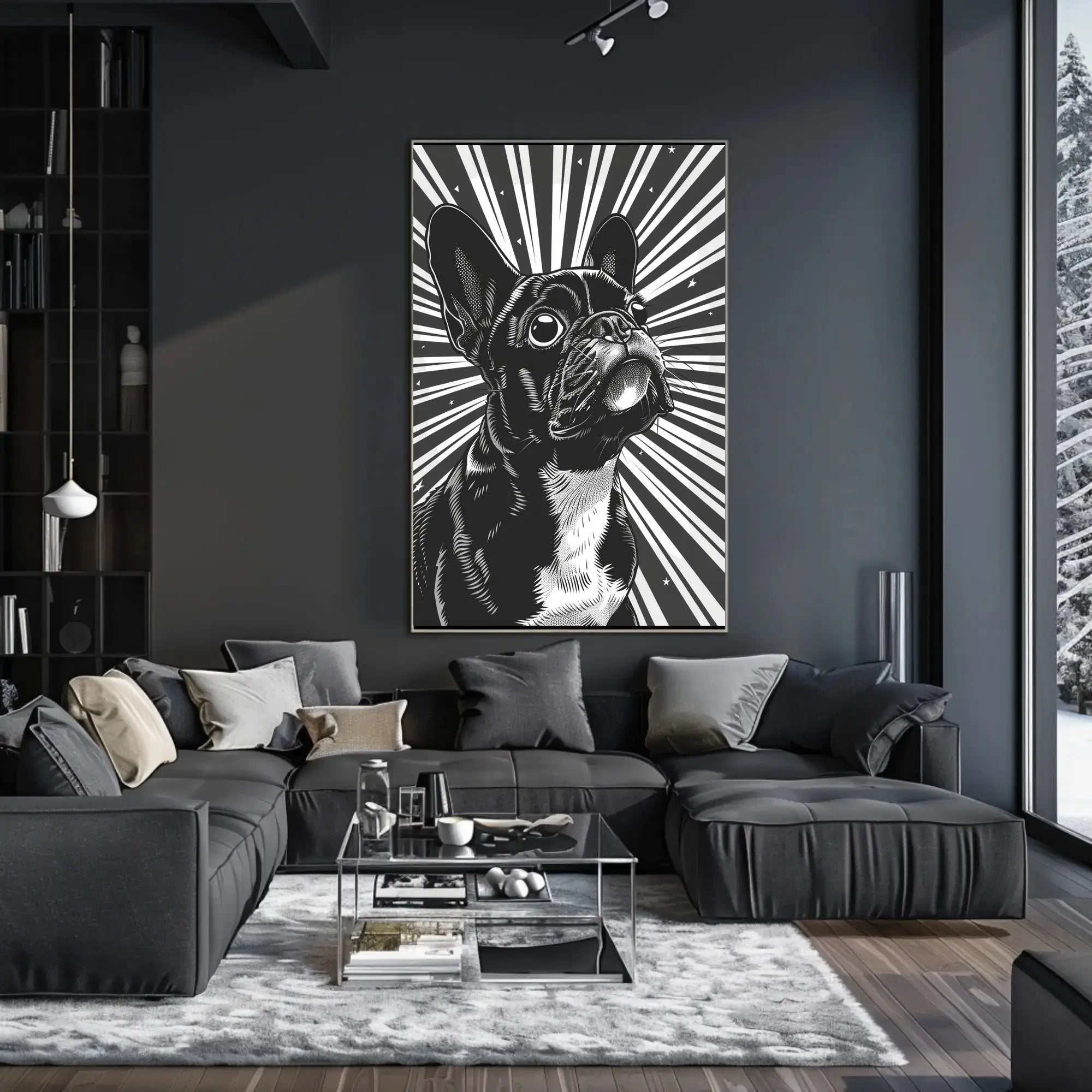 Stylized French Bulldog Pop Art Animal Poster PosterGoat