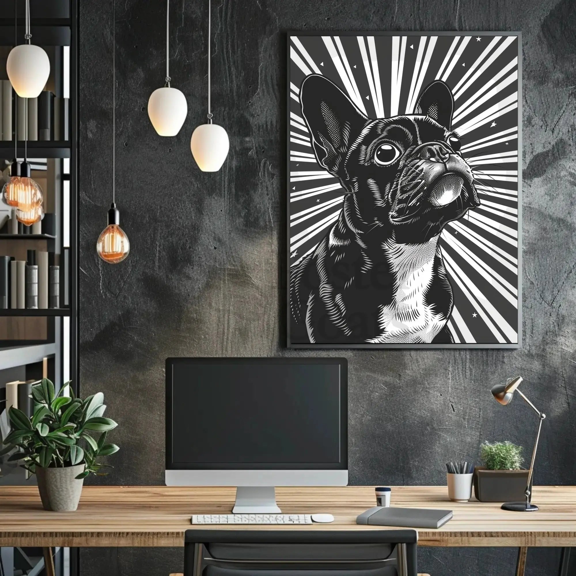Stylized French Bulldog Pop Art Animal Poster PosterGoat