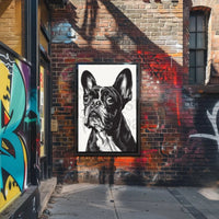 Stylized French Bulldog Portrait Wall Art - Dog Breed Poster PosterGoat