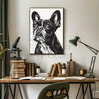 Stylized French Bulldog Portrait Wall Art - Dog Breed Poster PosterGoat