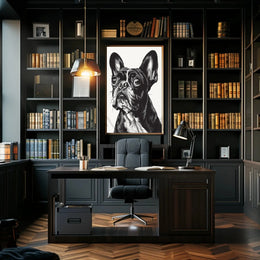 Stylized French Bulldog Portrait Wall Art - Dog Breed Poster PosterGoat