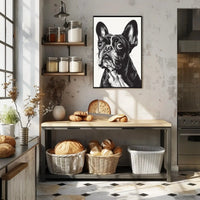 Stylized French Bulldog Portrait Wall Art - Dog Breed Poster PosterGoat