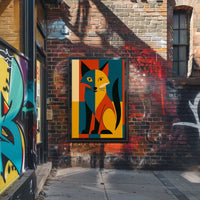 Stylized Geometric Fox Abstract, Artistic, or Pop Culture Poster PosterGoat
