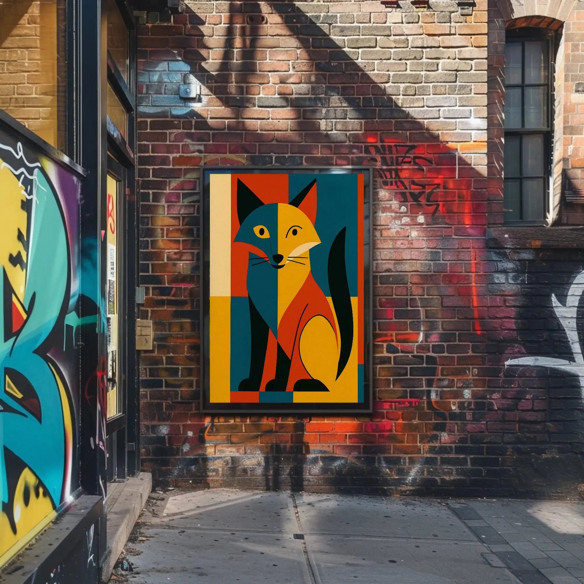 Stylized Geometric Fox Abstract, Artistic, or Pop Culture Poster PosterGoat