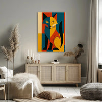 Stylized Geometric Fox Abstract, Artistic, or Pop Culture Poster PosterGoat