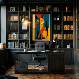 Stylized Geometric Fox Abstract, Artistic, or Pop Culture Poster PosterGoat