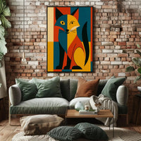 Stylized Geometric Fox Abstract, Artistic, or Pop Culture Poster PosterGoat
