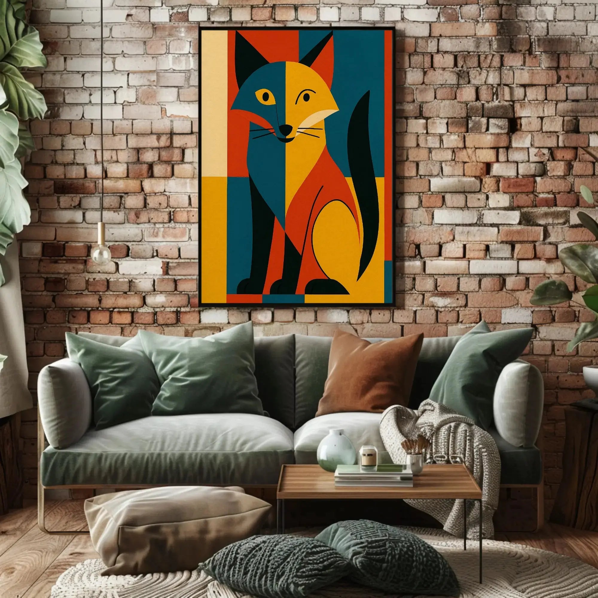 Stylized Geometric Fox Abstract, Artistic, or Pop Culture Poster PosterGoat